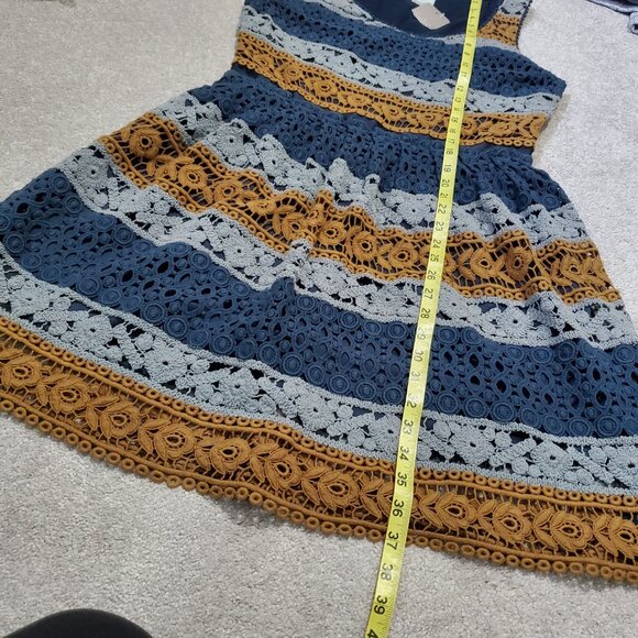 MAEVE Women's 12 NWT Crochet Striped Sleeveless Fit & Flare Knee Length Dress - Picture 14 of 14